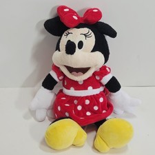Disney Minnie Mouse Plush In Red Polka Dotted Dress 9"