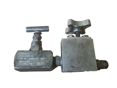 Power Team Load Lowering Manual Valve 9596B WITH BELGAS NEEDLE VALVE VHC-FFG-38