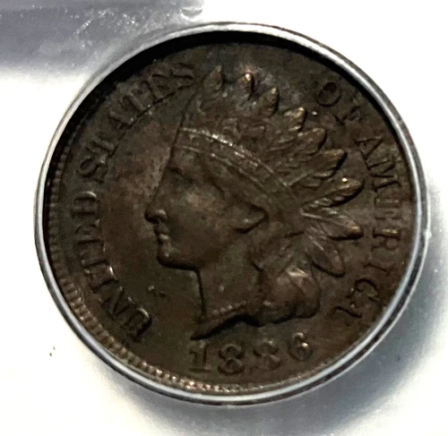 1886 Type 2 Indian Cent ICG AU58 Env Damage