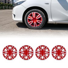 14 Inch Wheel Covers Hubcaps, White Lacquer & Red Lacquer
