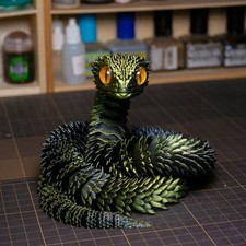 3D Printed Articulated Snake Toy Flexible Rotatable Animal Model Desk Decor Gift