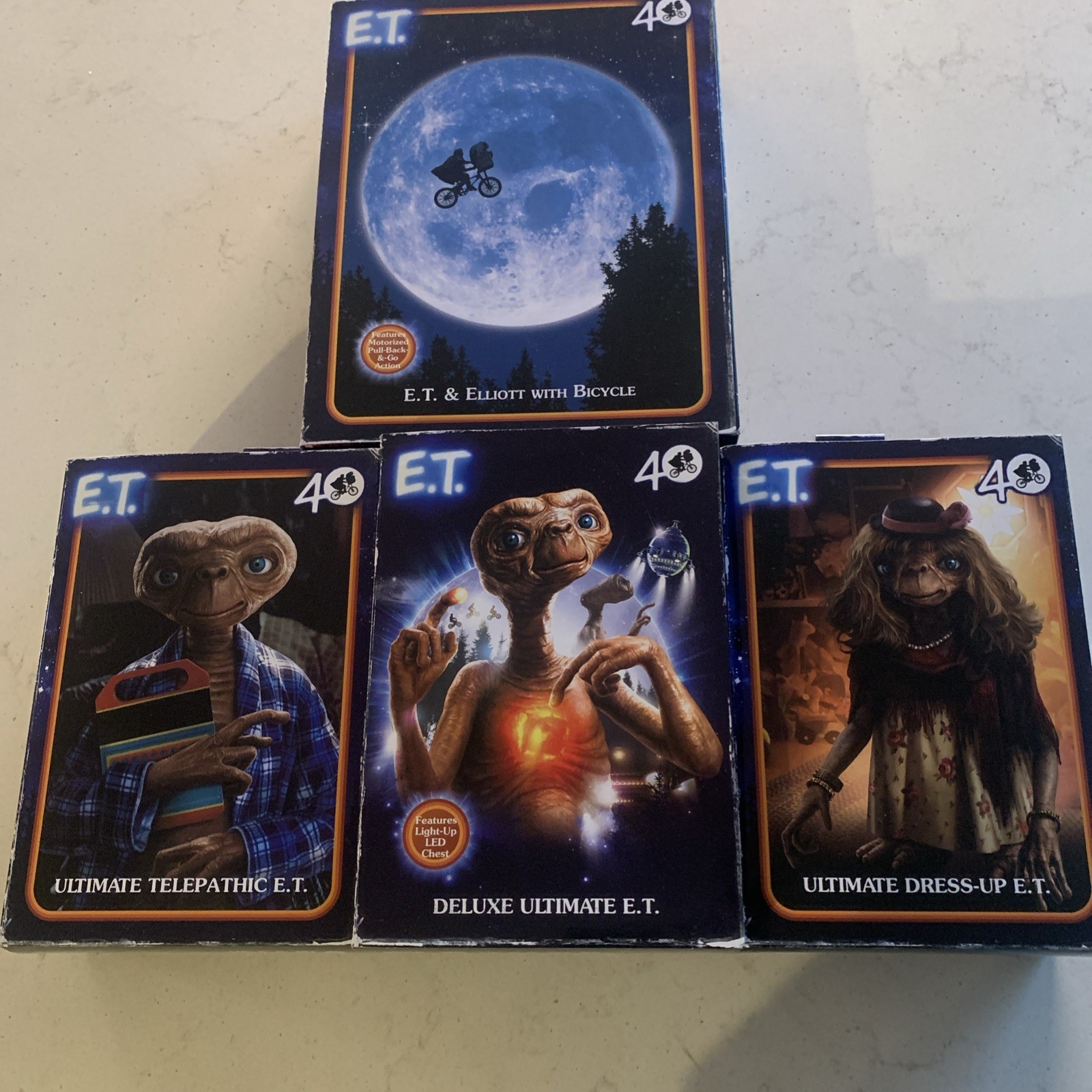 Lot of 4 NECA 40th Anniversary E.T Ultimate Action Figure Set Brand New In Box