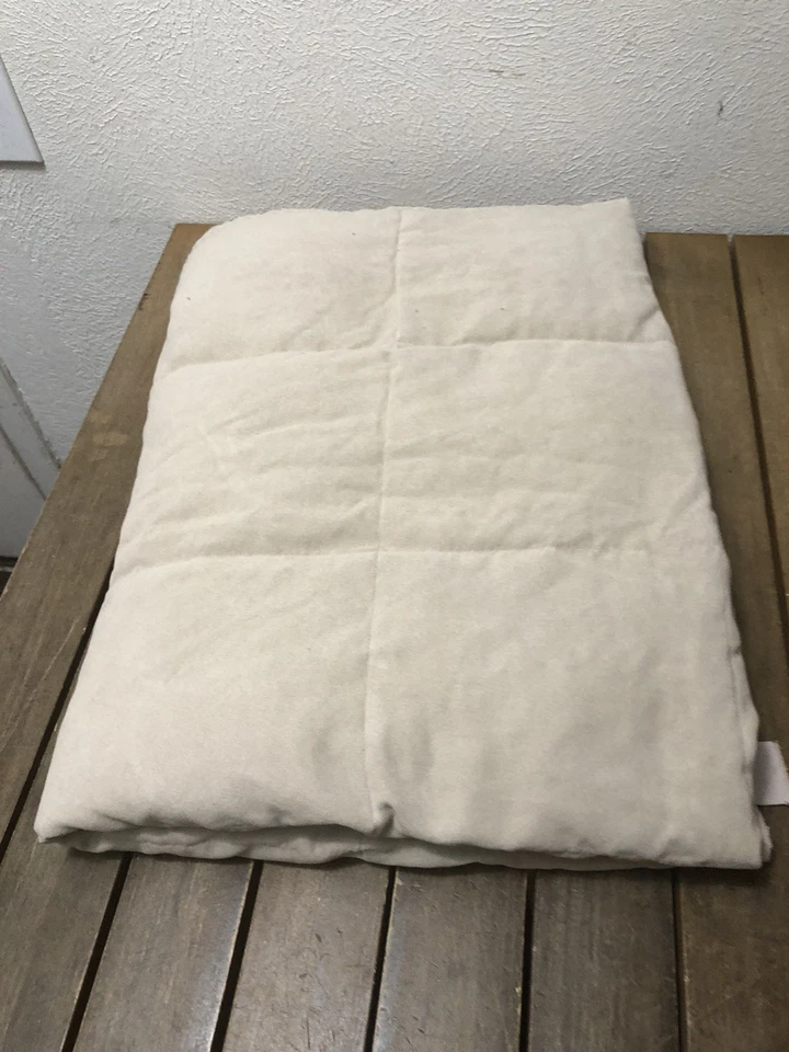 VNT WOOLRICH Down Feather Throw Blanket Tan Suede Box Quilt Puffer Lodge 50x68” - Image 2 of 4