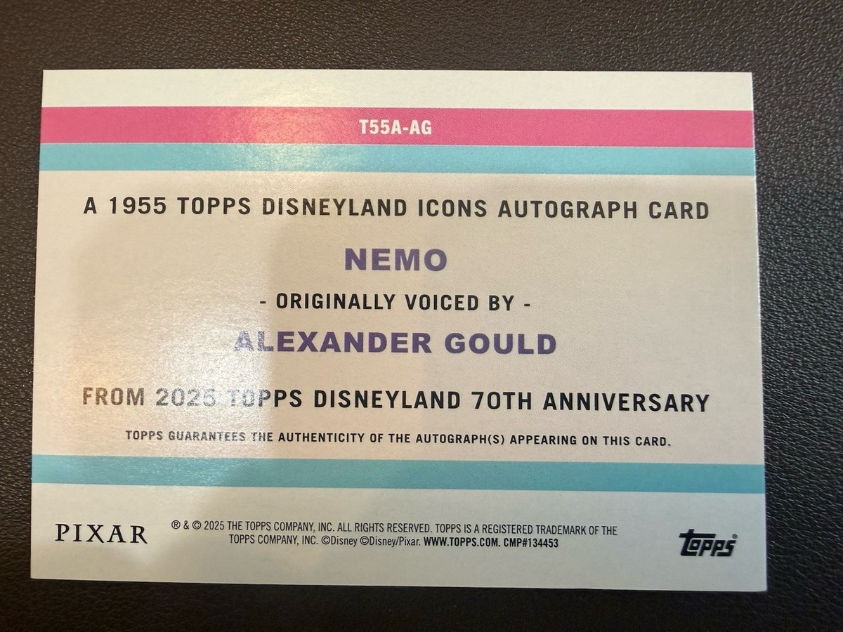 2025 Topps Disneyland 70th Anniversary #T55AAG Finding Nemo Auto