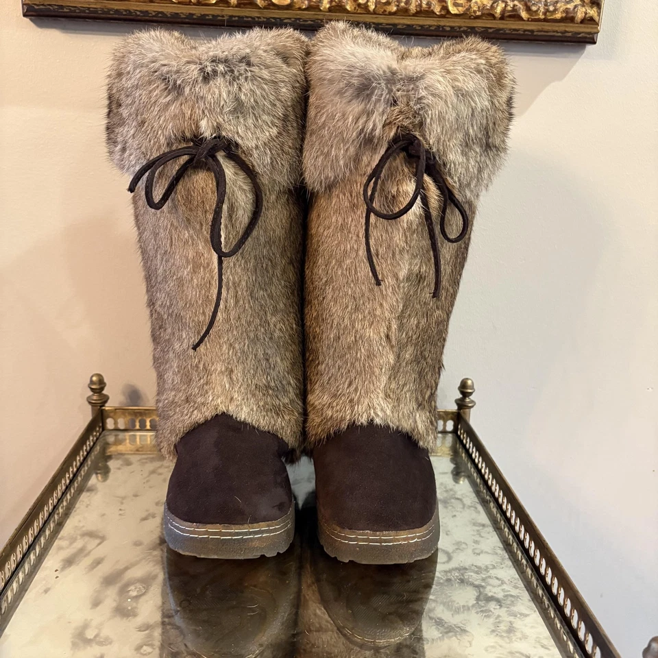 Bearpaw Elsa Botas de Piel Altas para Mujer Talla 8 Marrón Conejo Gamuza Invierno Nieve 1689W Foto 2 de 4