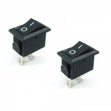 2x On/Off Switch 12V DC Black Rocker Rectangular Opening 1/2" x 3/4" Universal