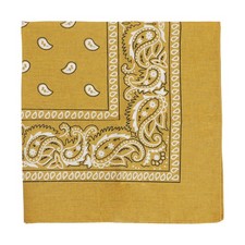 22 Inch Cotton Paisley Bandana - Tan
