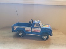 Vtg Tonka Pick Up Truck Blue Removable Wheels Whard To Find Side Exhaust Pipes