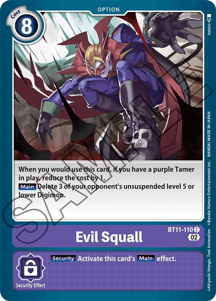 2023 Digimon Card Game BT-11 - Evil Squall (#BT11-110 C, Common, Lightly Play LP