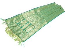 Green Banarasi Dupatta Indian Art Silk Woven Zari Brocade Long Stole Scarves