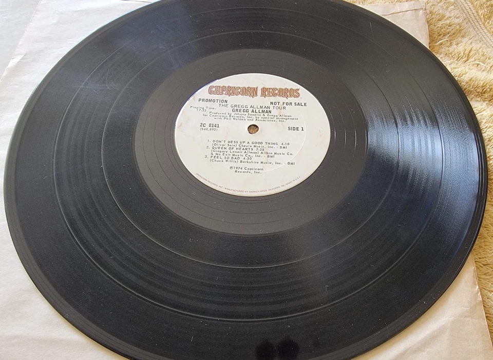 GREG ALLMAN THE GREG ALLMAN TOUR ORIGINAL 1974 2-LP SET Promo - Image 3 of 4