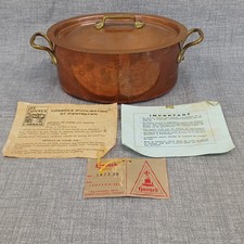 HAVARD Vintage Oval Lidded Casserole Copper Saucepan 1195 gm. 