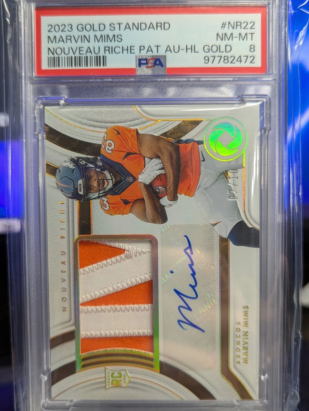 Marvin Mims Panini Gold Standard Nouveau Riche Patch Autographs #NR22 Base