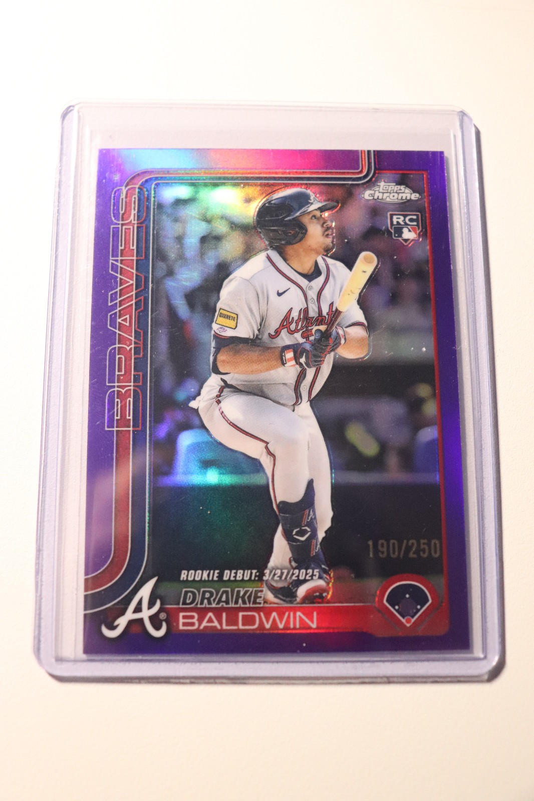 2025 Topps Chrome Update Drake Baldwin RC Rookie Debut Purple #/250