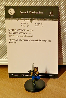 Dwarf Barbarian #18 Figur + Karte Dragoneye, DnD Miniatur Wizard 2003