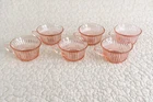 Vintage Anchor Hocking Queen Mary Pink Depression Glass Cups Set of 6 Ribbed