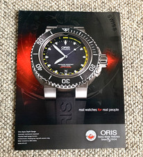 ORIS AQUIS DEPTH GAUGE - FRAMEABLE COLLECTIBLE ORIGINAL CLASSIC WATCH ADVERT