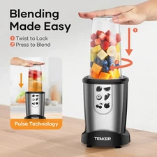 TENKER 1000W Fruit Vegetable Smoothies Blenders Juice Citrus 22000RPM Countertop