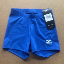 Mizuno Vortex 440461 Girls Youth Volleyball Shorts - Blue Spandex Medium