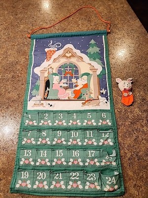 Vintage 1980s Avon Advent Calendar with Mouse Countdown to Christmas Santa 1987 