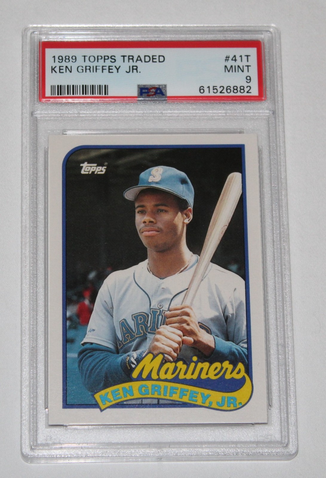 1989 Topps Traded Card #41T KEN GRIFFEY JR. ROOKIE RC Graded PSA 9 MINT view 1