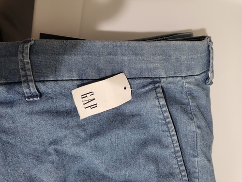 Pantalones Cortos Para Hombre Talla:38 Gap Flex Azul 10" Entrepierna Cómodos Elastizados Chinos Nuevos con Etiquetas - Imagen 9 de 9
