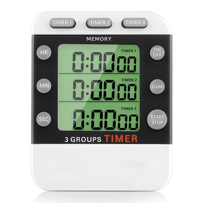 Digitaler Dual Küchentimer, 3 Kanäle Count/Down Timer, Triple Cooking7224