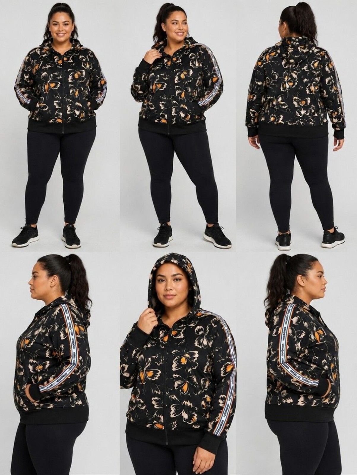 Adidas x FARM Rio Butterfly Print Full Zip Hoodie Jacket XL Women's Floral Track