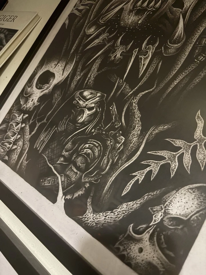 Seltenes Predator Movie Anniversary Edition Poster schwarz und grau (gerahmt) - Bild 3 von 3