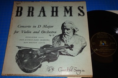 Peter Rybar/Hans Moltkau BRAHMS Violin Concerto - Concert Hall Society CHS 1113