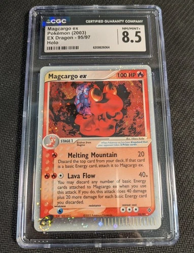 Pokémon Magcargo EX 95/97 EX Dragon Holo Rare PSA/CGC 8.5 NM/MT+!