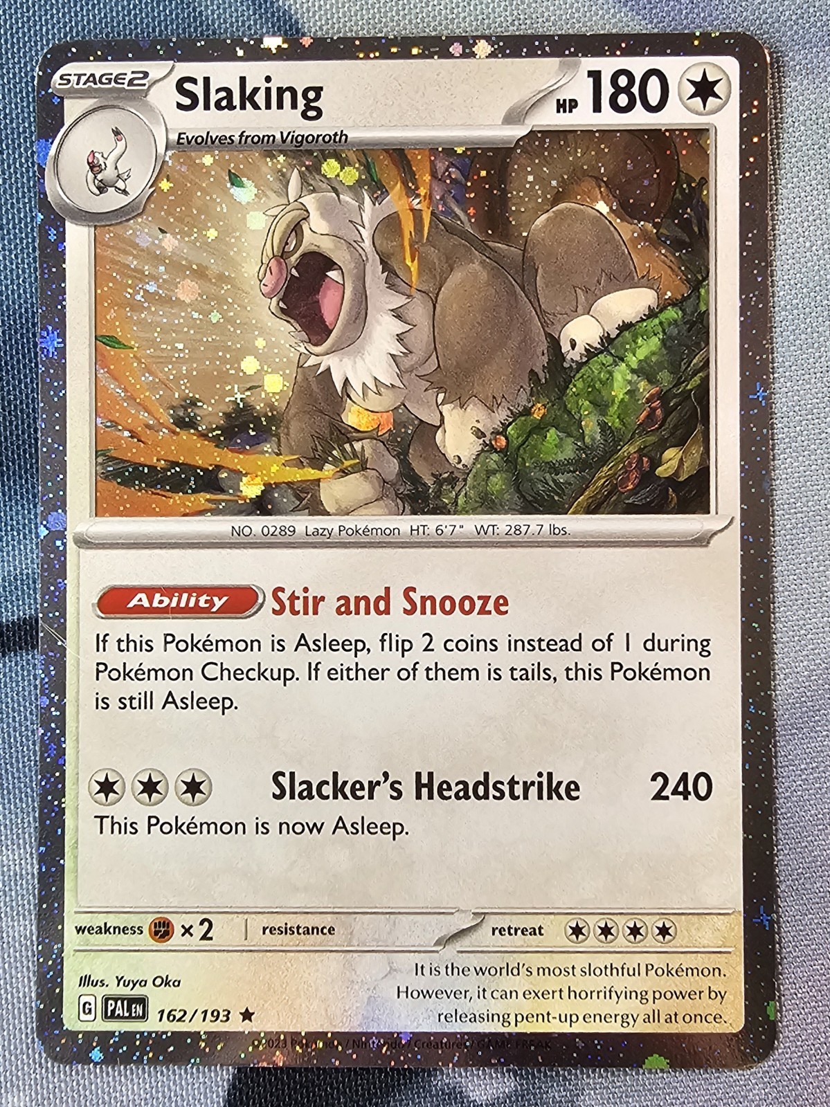 Pokémon TCG Slaking Cosmos Holo 162/193 PAL Paldea Evolved FREE SHIPPING