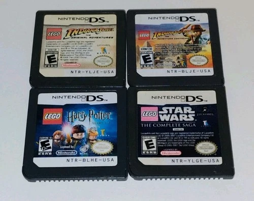 Lot of 4 Nintendo DS LEGO Games - Star Wars, Harry Potter, Indiana Jones 1 & 2