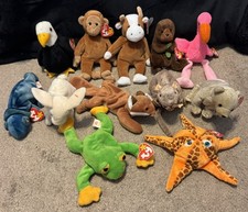 Ty Original Beanie Babies Lot of 12 Mixed Plush Stuffed Animals Special Edition