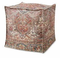 Poufs Rust / Multi Pouf (18"W X 18"D X 18"H) By Loloi Rugs