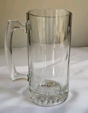 Beer Glass Sport Bar Mug 26.5 fl oz (784ml) Clear Heavy Duty w/Handle 7"x 3.5"