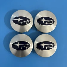 (4) Subaru Legacy 2010-2012 Genuine OEM Machined Center Cap Silver #B315SAJ100