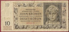 B&ouml;hmen & M&auml;hren/Bohemia & Moravia 10 Kronen Ro. 562a (1942) Serie 41N