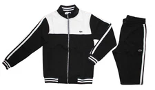 BNWT LACOSTE MEN TRACKSUIT SET IN BLACK AND WHITE COLOR