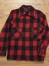 Vtg 50s Chippewa Red Plaid Lumberjack Wool Shirt Jac Men’s Small Jacket Nr Mint