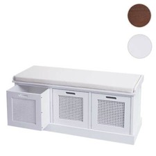 Sitzbank HWC-J49, Garderobenbank, Kissen Aufbewahrungsboxen Staufach 47x110x40cm