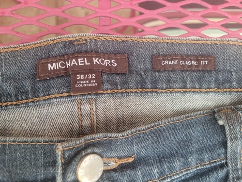Michael Kors Jeans Grant Classic Fit Slim Blue Medium Wash Denim Mens 38x32 - Picture 3 of 9