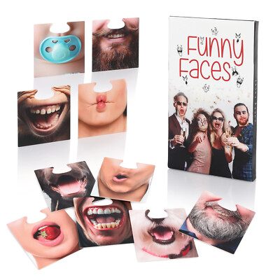 FunX Fotobox Karten mit 40 Lustigen Gesichtern Photobooth Accessoire Hochzeit