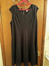 Avenue Women’s Plus Size 18/20 Black Cap Sleeve Sleeveless A-Line Dress