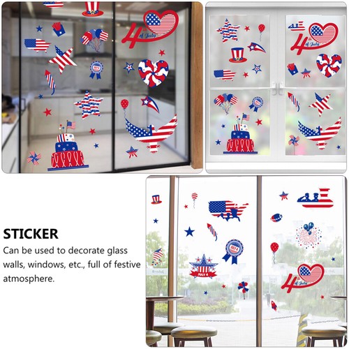 4 Sheets Independence Day Stickers Party Decorative Window Clings - Afbeelding 8 van 12