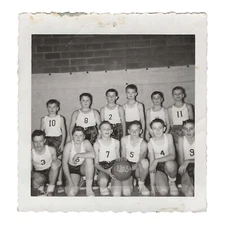 Vintage Photo School Basketball Team Group Shot Sports Athletic 1953 1954 1950s