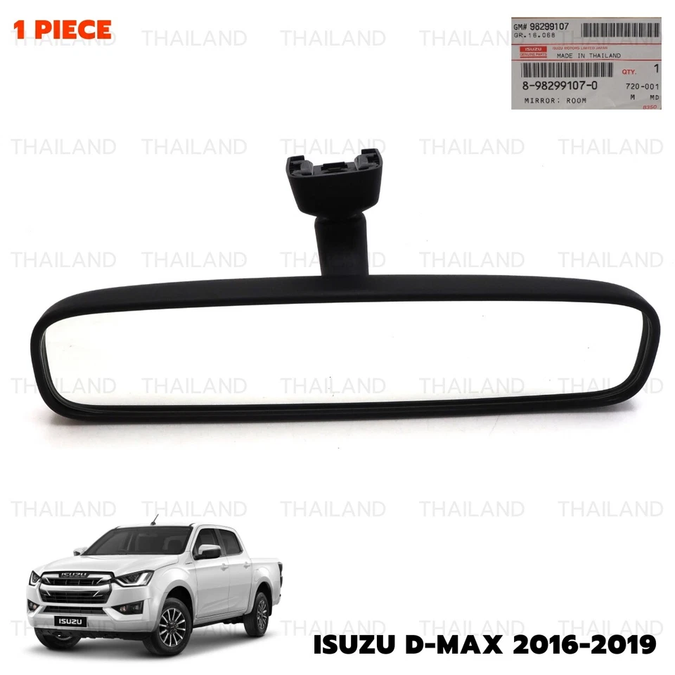 Fits Isuzu Rodeo D-Max TFR V-Cross 2016 - '19 Interior Rear View Mirror Black - Image 2 of 4