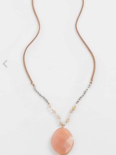 J Jill Pink Faceted Pendant Necklace, NWT