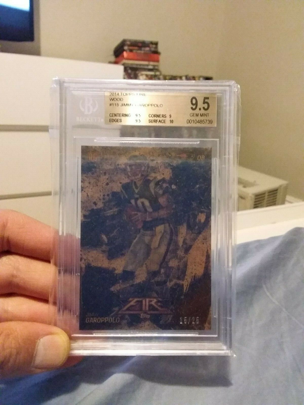 Jimmy Garoppolo Topps Fire #115 Fire Wood