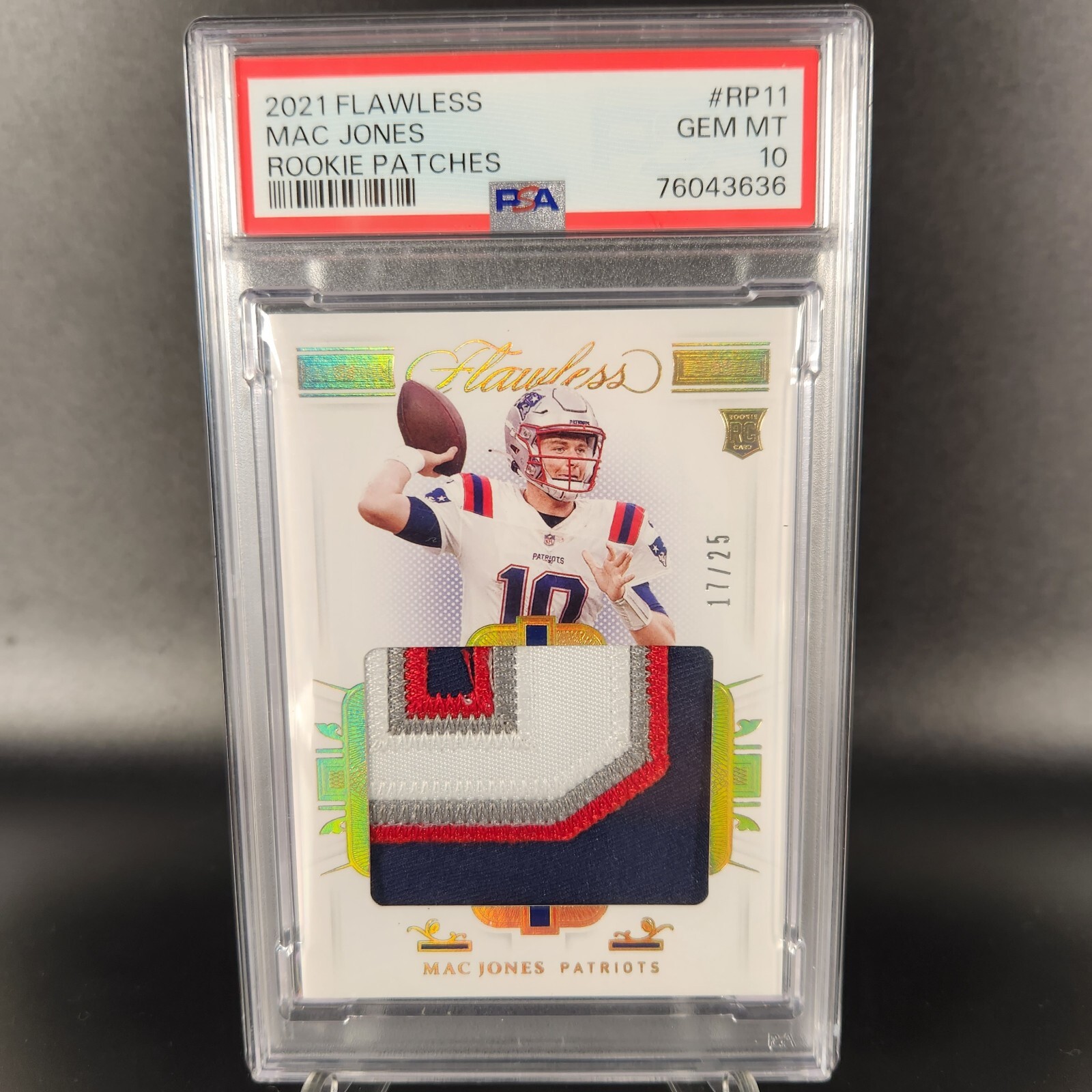 Mac Jones Panini Flawless Rookie Patches #RP11 Base